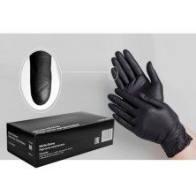 Перчатки одноразовые нитриловые, повышенной прочности, чёрные, (100 шт)
